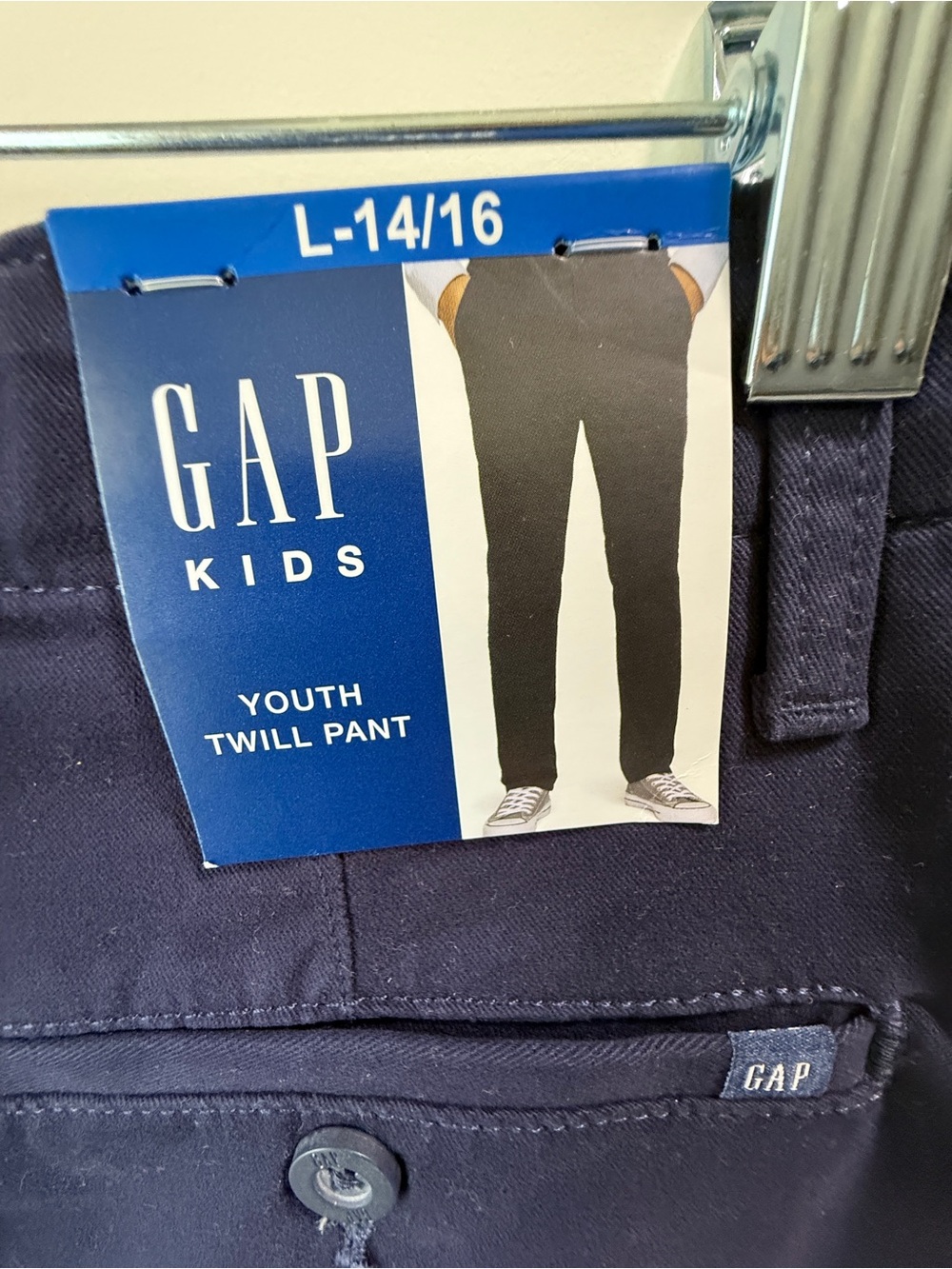 GAP Kids Teen Boys Twill Pants Dark Navy Chino Pants Big Boys size 14/16 - Picture 3 of 9